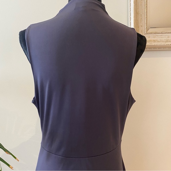 August Midi Dress Grey Cowl neck Satin Bodycon Classic and Elegant Size 14 - Picture 7 of 13